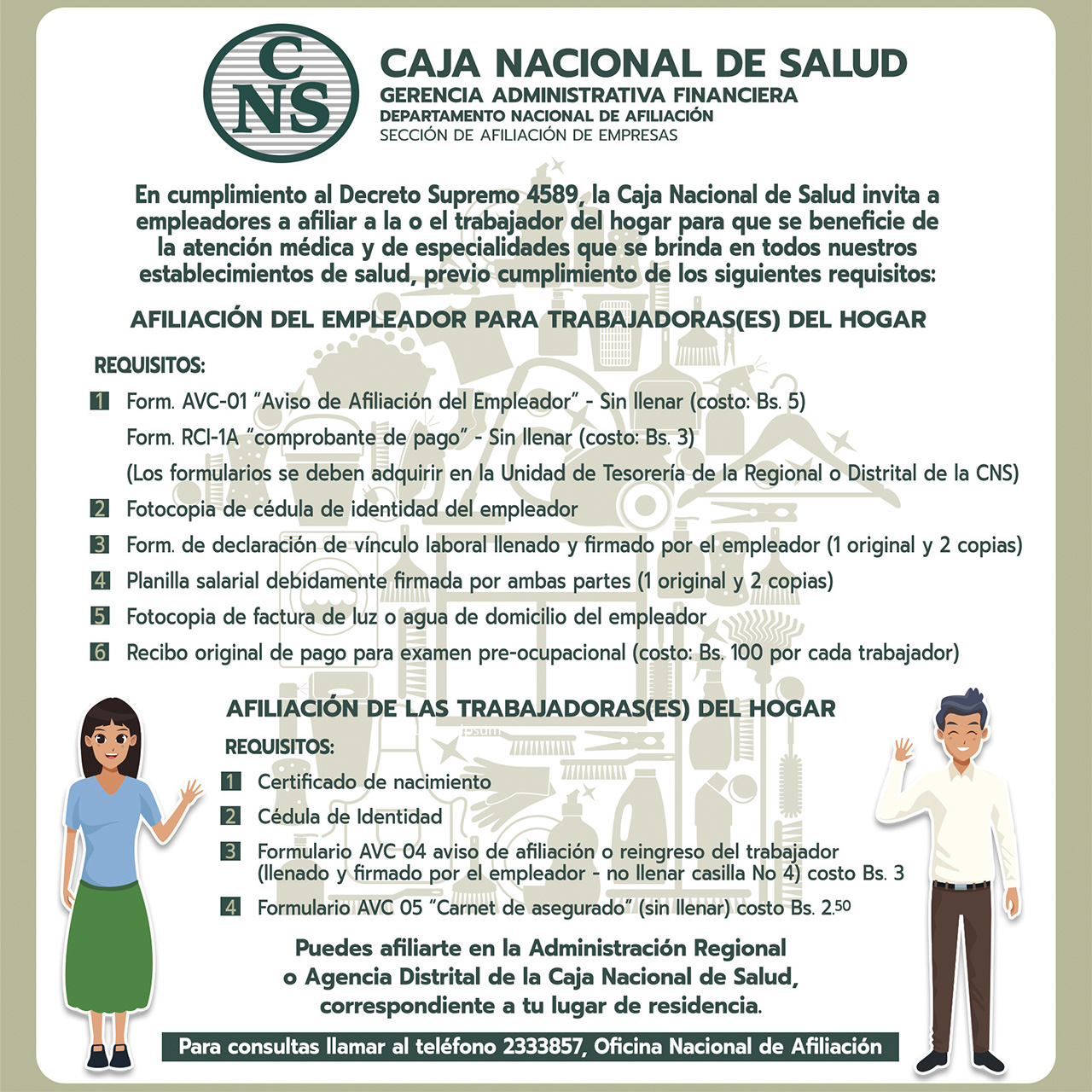 Requisitos de Afiliación Trabajadoras(es) del Hogar